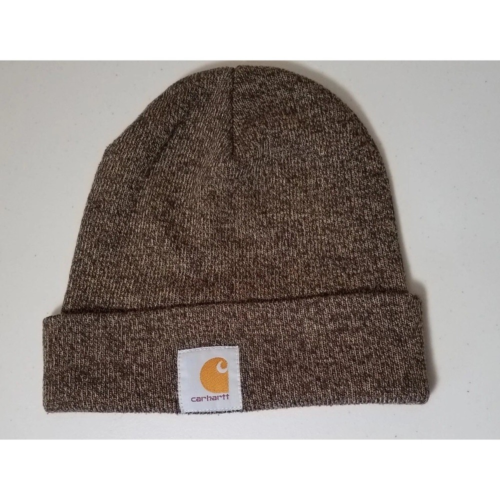 Carhartt Beanie Hat Acrylic Brown Winter Pull-On Knit Cap One Size Fits All